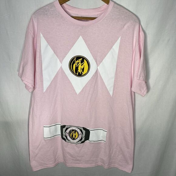 MIGHTY MORPHIN POWER RANGERS Pink Ranger Graphic Tee Short Sleeve Costume L Boho - Picture 1 of 12